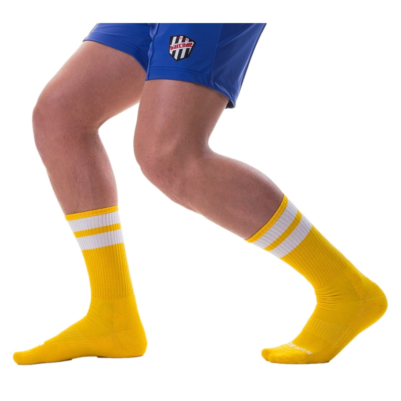 Barcode Berlin Chaussettes Gym Socks Jaune-Blanc
